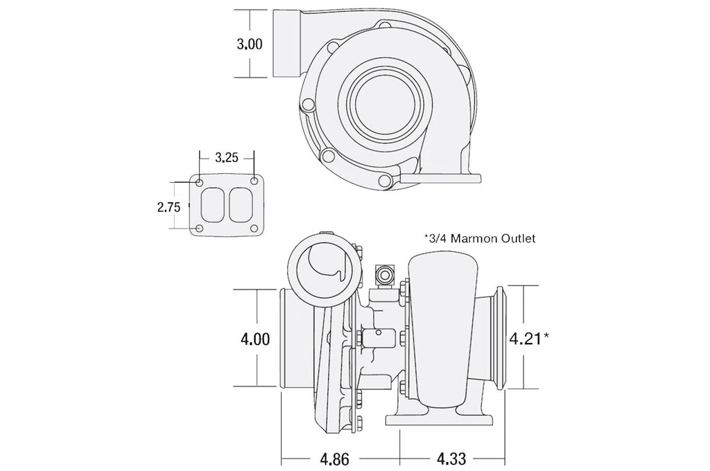 BorgWarner Turbocharger SX S300SX3 T4 A/R .88 60mm Inducer (177280)