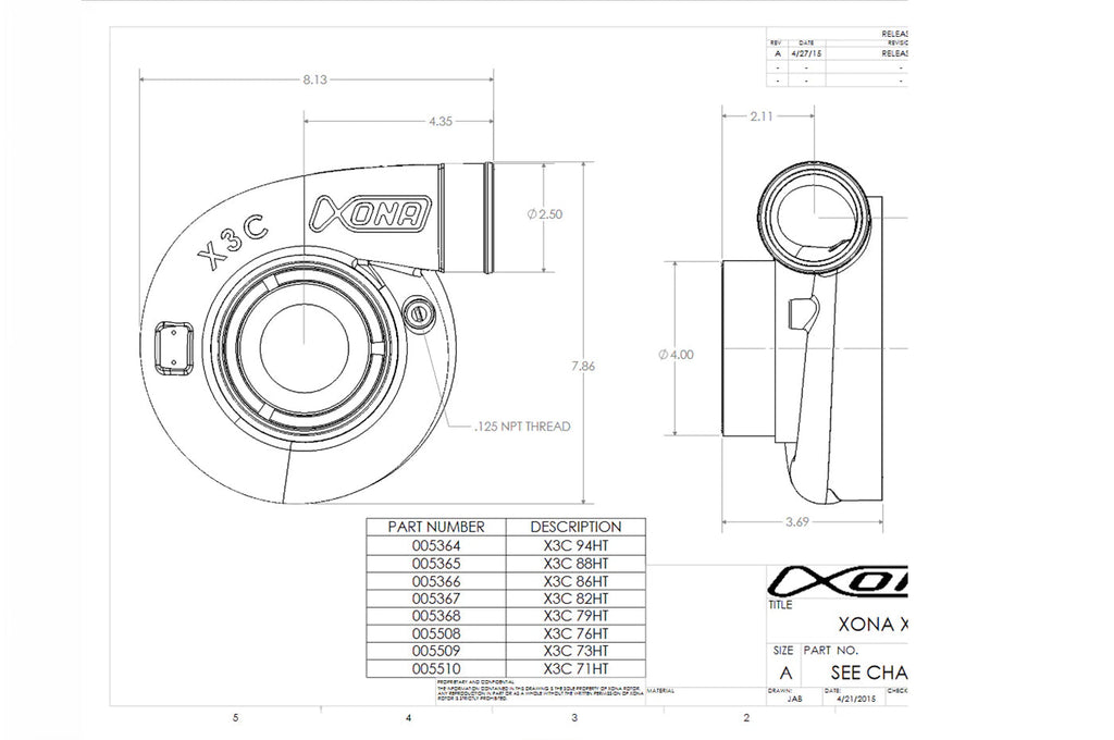Xona X2B Standard Rotation Turbo 550-950HP (XRC6864S)