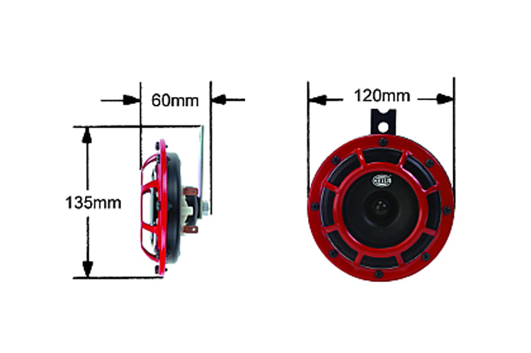 Hella Red Twin Supertone Horns (003399801)