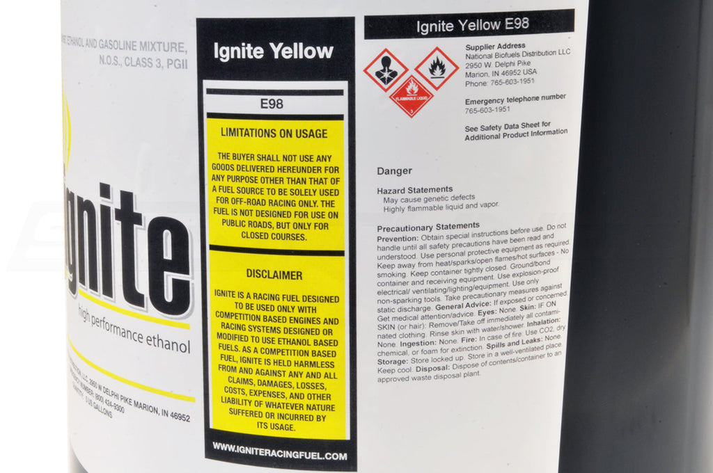 Ignite Yellow E98 Racing Fuel 5 Gallon Pail *Local Pick Up Only*