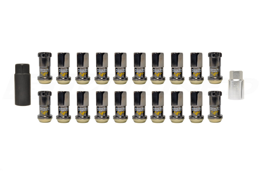 Project Kics R40 Black Lug Nuts with Locks (M12 x 1.5) (KRC11K)