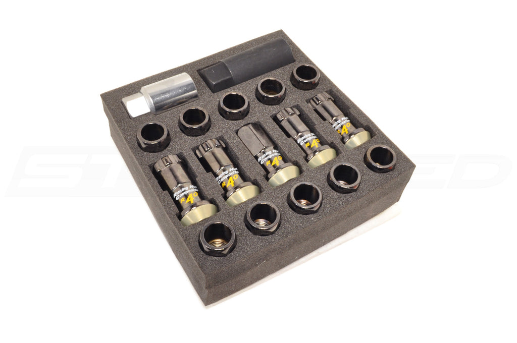 Project Kics R40 Black Lug Nuts with Locks (M12 x 1.5) (KRC11K)