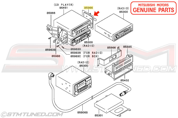 Mitsubishi Radio Mounting Bracket - 2G DSM (RH)