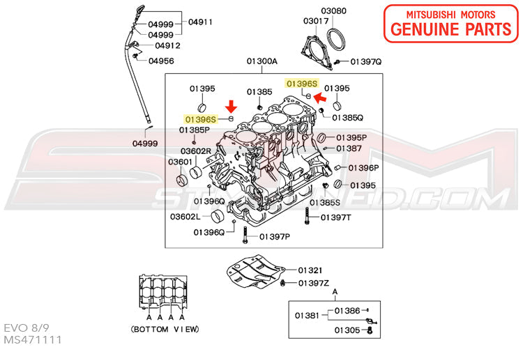 Mitsubishi Engine Cylinder Block Dowel Pin - 4G63