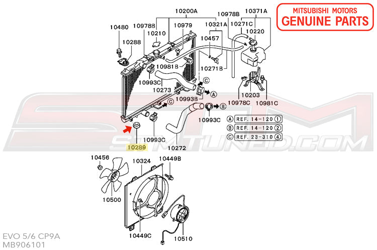 Mitsubishi Lower Radiator Support Bushing for 2G DSM & Evo 4/5/6 (MB906101)