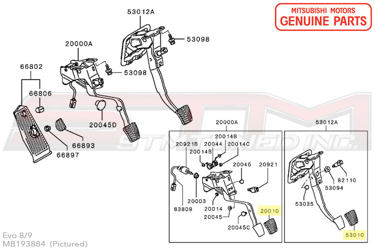 Mitsubishi OEM Clutch/Brake Pedal Pad for (Rubber) (MB193884)