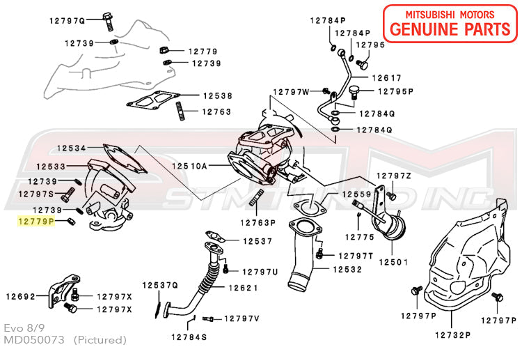 Mitsubishi Turbo to O2 Housing Nut - Evo 4-9, 1G/2G DSM