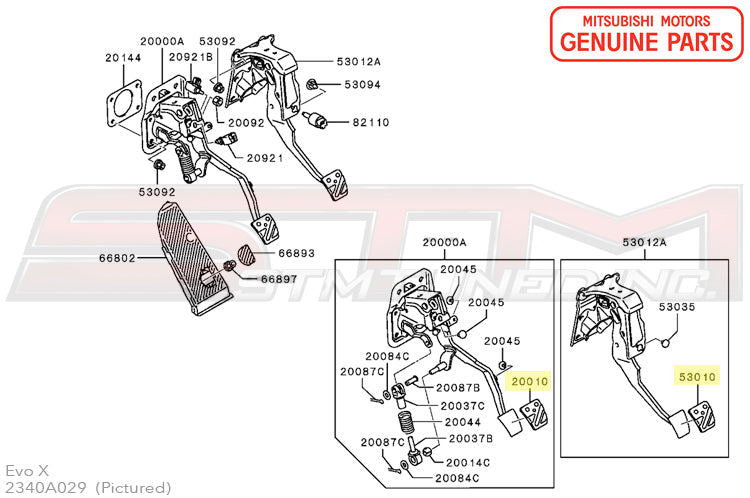 Mitsubishi OEM Clutch/Brake Pedal Pad for (Rubber) (MB193884)