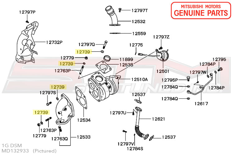 Mitsubishi OEM Turbo Bolt Washer for Evo 4-X/DSM (MD132933)