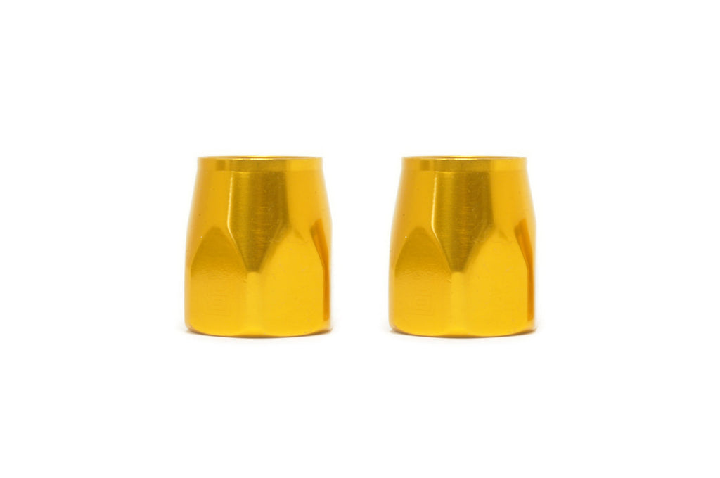 Russell Full Flow Hose End Orange/Gold Sockets (Pair of 2)