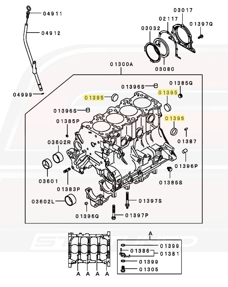Mitsubishi OEM Engine Block Freeze Plug Set for 4G63 DSM/Evo