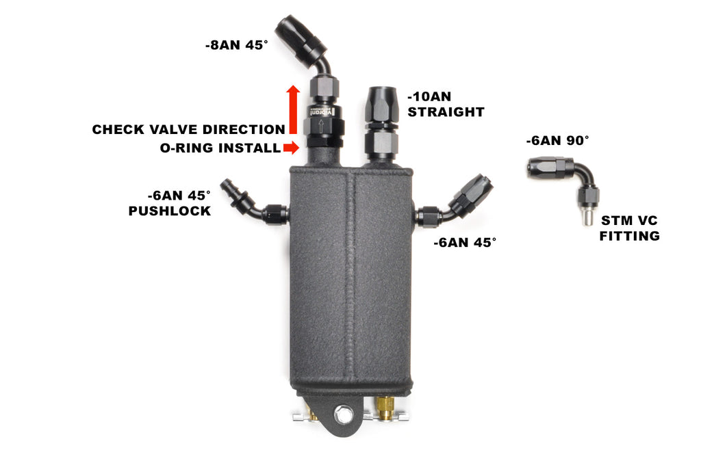 STM Sealed Engine Oil Catch Can for Evo X Metal Valve Cover *Currently Unavailable*