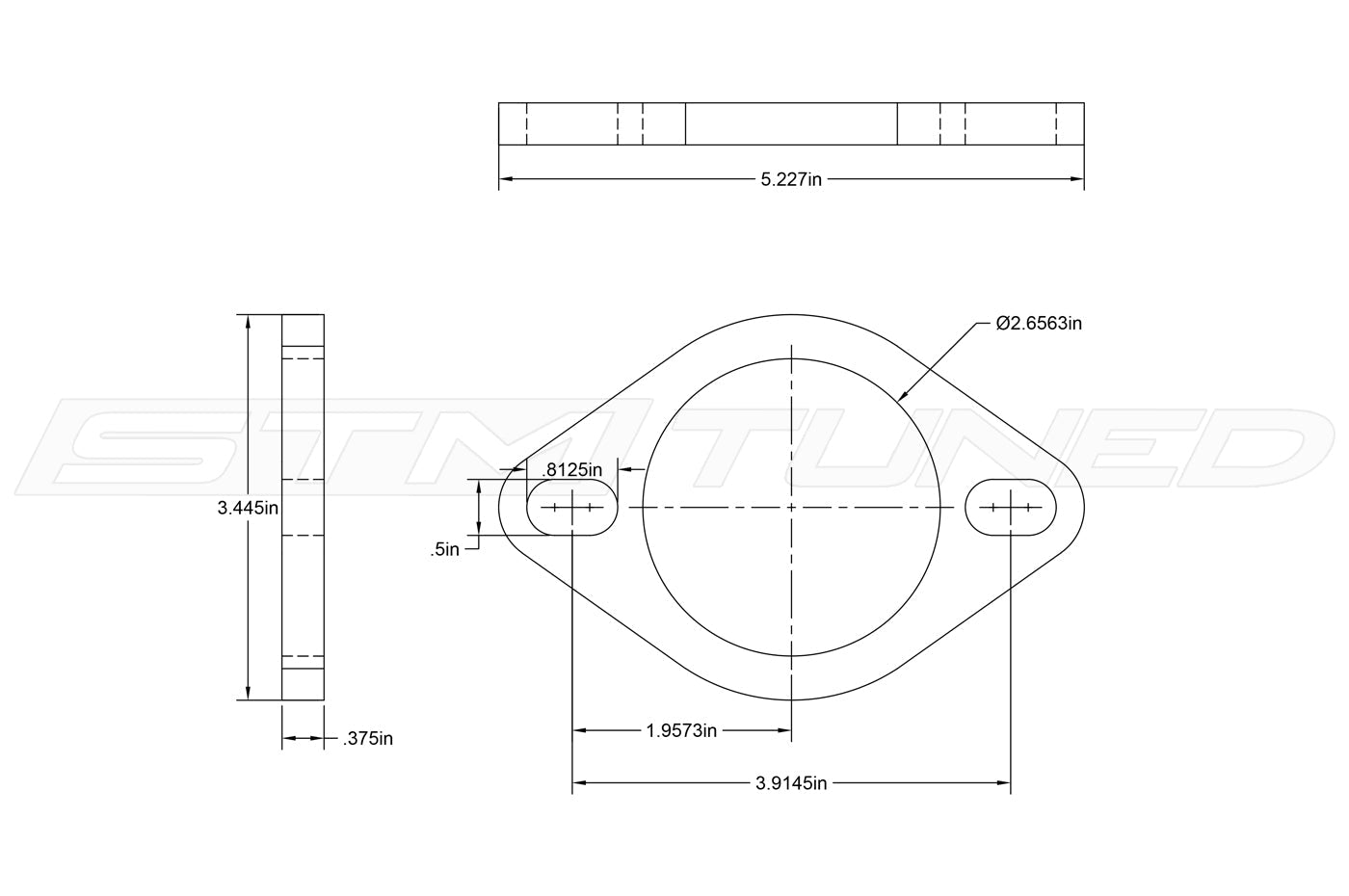 STM Stainless Steel Exhaust Flange 2-Bolt / 2.5-Inch Extra Clearance (SEF25-EC)