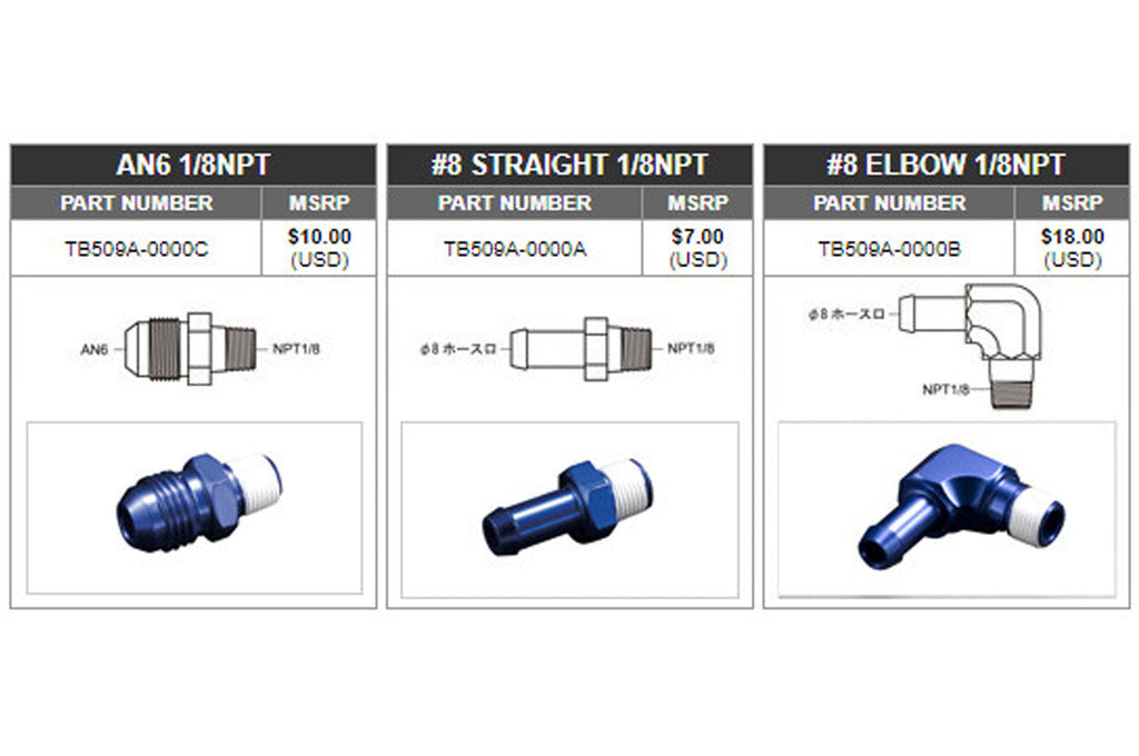 Tomei Fuel Fitting 1/8NPT for AN6 or Hose Nipple
