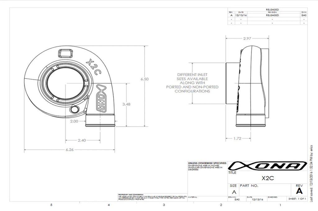 Xona X2B Standard Rotation Turbo 300-680HP (XRC5557S)