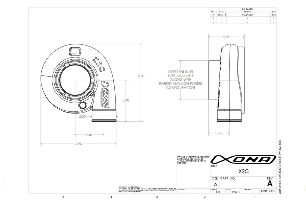 Xona X2B Standard Rotation Turbo 450-740HP (XRC5764S)