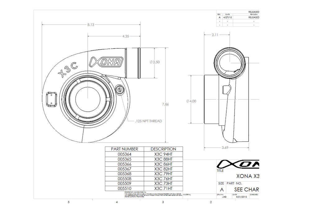 Xona Standard Rotation Turbo 700-1050HP (XRE6869S)
