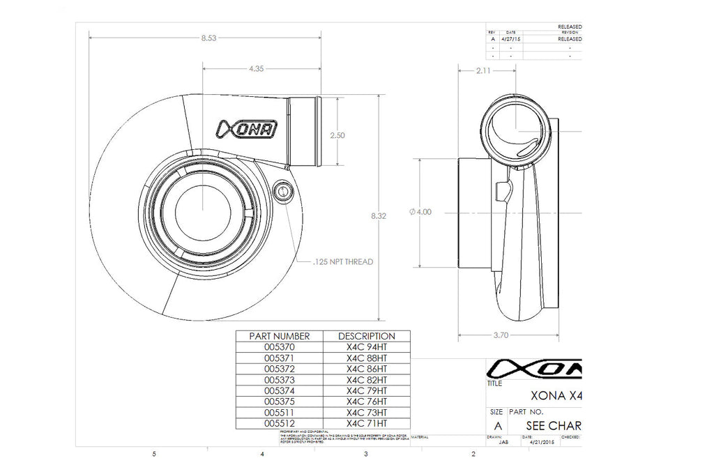Xona Standard Rotation Turbo 700-1050HP (XRE6869S)