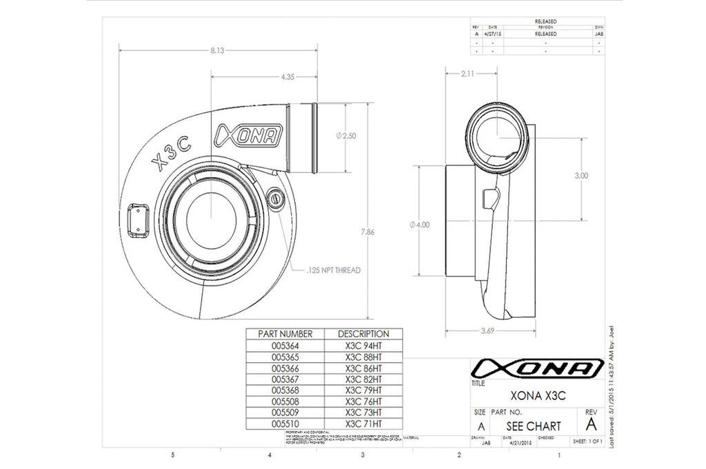 Xona Standard Rotation Turbo 500-900HP (XRE6364S)